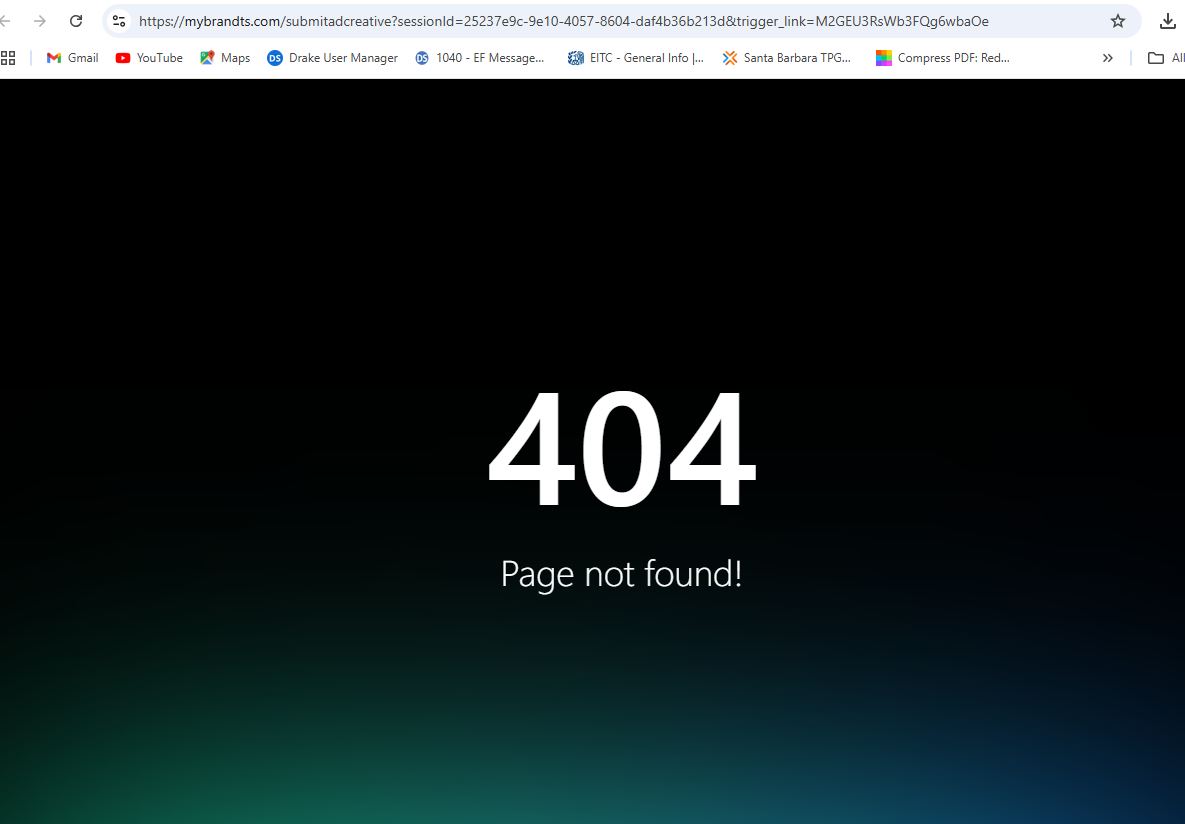 404 page signifying not found